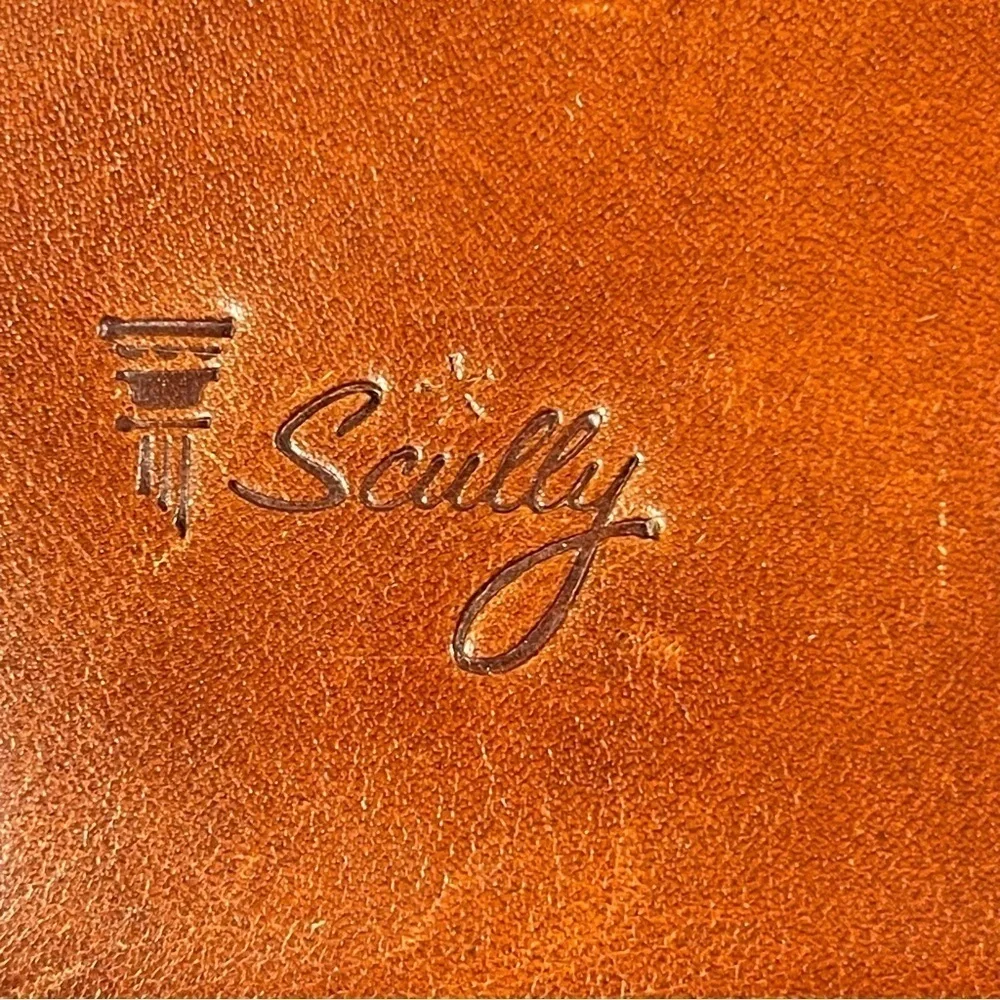 Scully Vintage Brown Leather Crossbody 3 Rings Binder/Planner